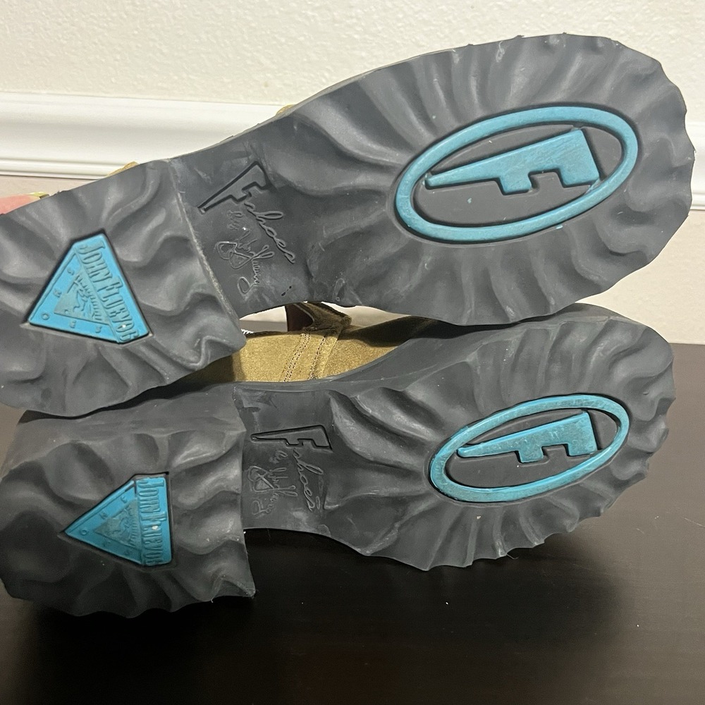 John Fluevog Men's‎ Brown Square Toe Platform Chunky Heel Shoes Size 10 Suede - Picture 12 of 15